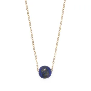 16"   2" Gold Filled Lapis Necklace