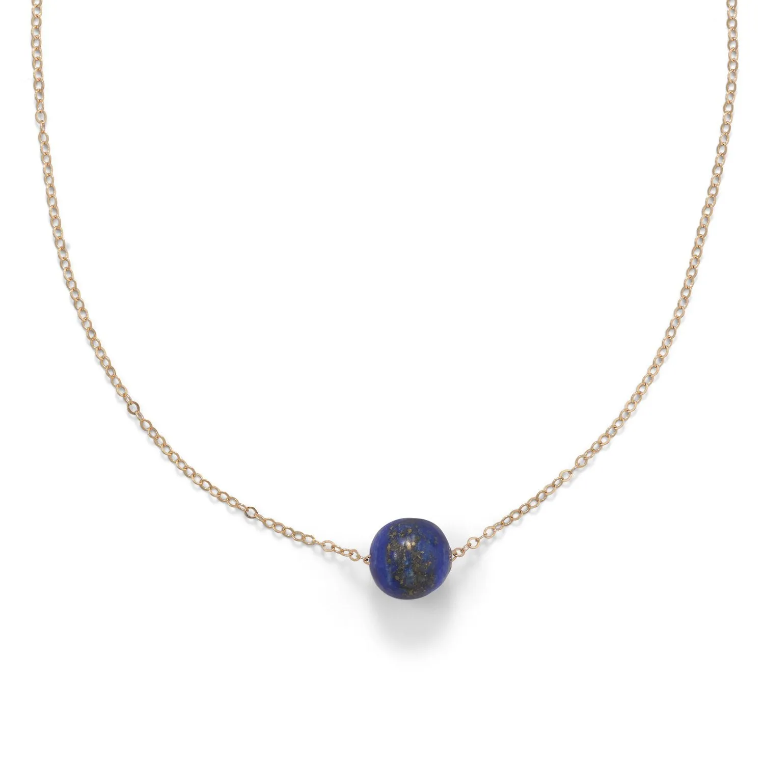 16"   2" Gold Filled Lapis Necklace