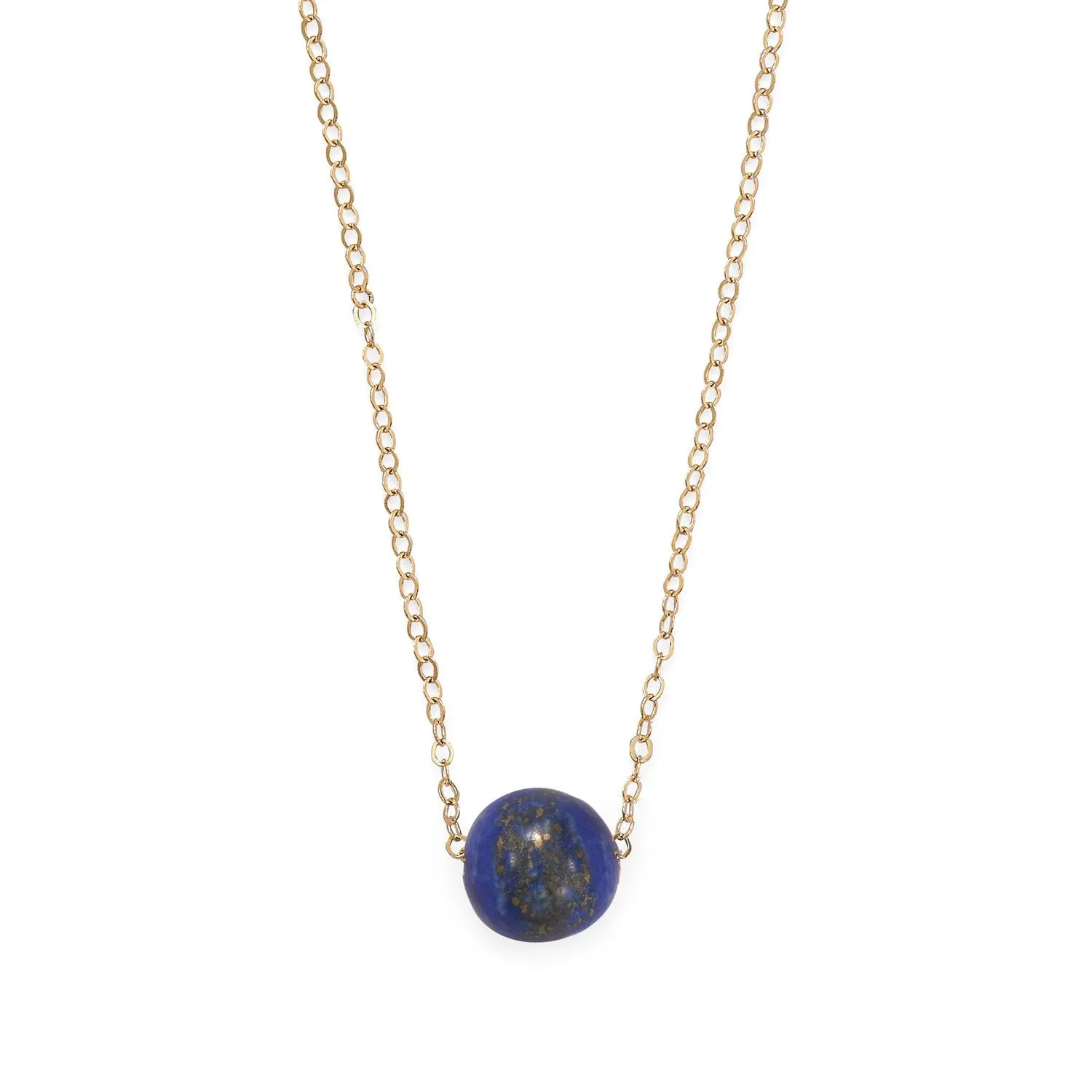 16"   2" Gold Filled Lapis Necklace