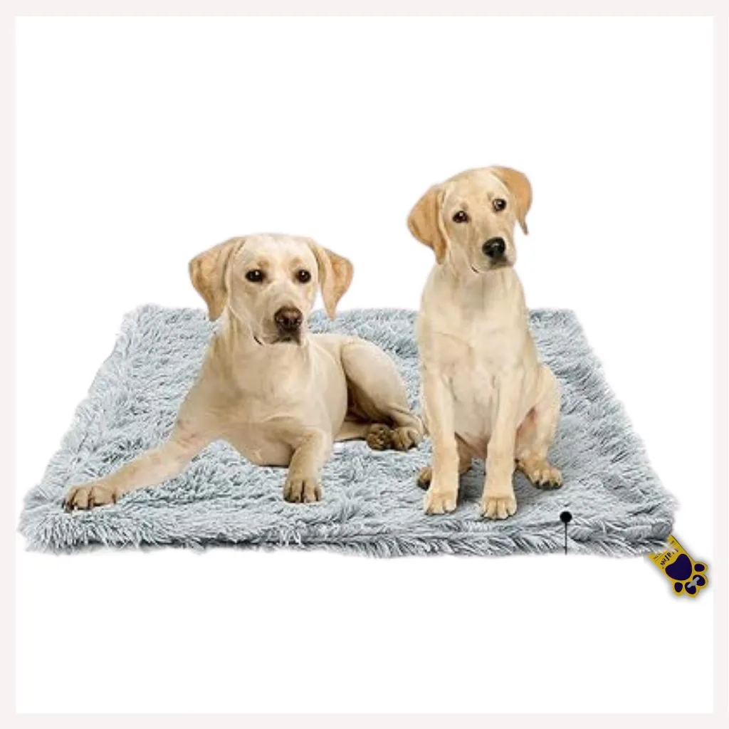 A a Pets' Faux Fur Bed for Pet l Silky Soft Fluffy Fuzzy Calming - Grey