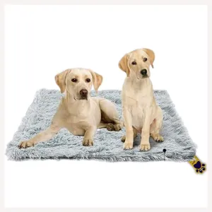 A a Pets' Faux Fur Bed for Pet l Silky Soft Fluffy Fuzzy Calming - Grey