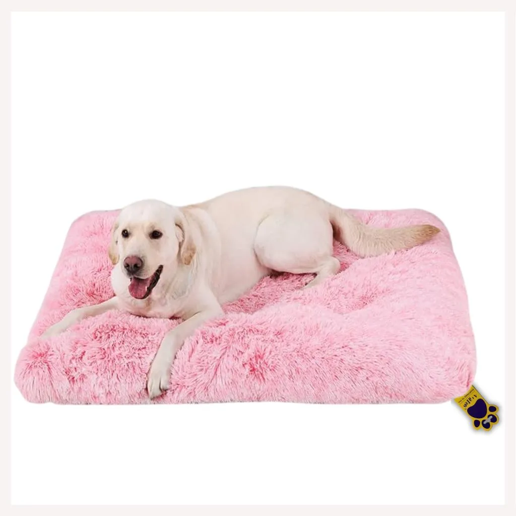 A a Pets' Faux Fur Bed for Pet l Silky Soft Fluffy Fuzzy Calming - Pink
