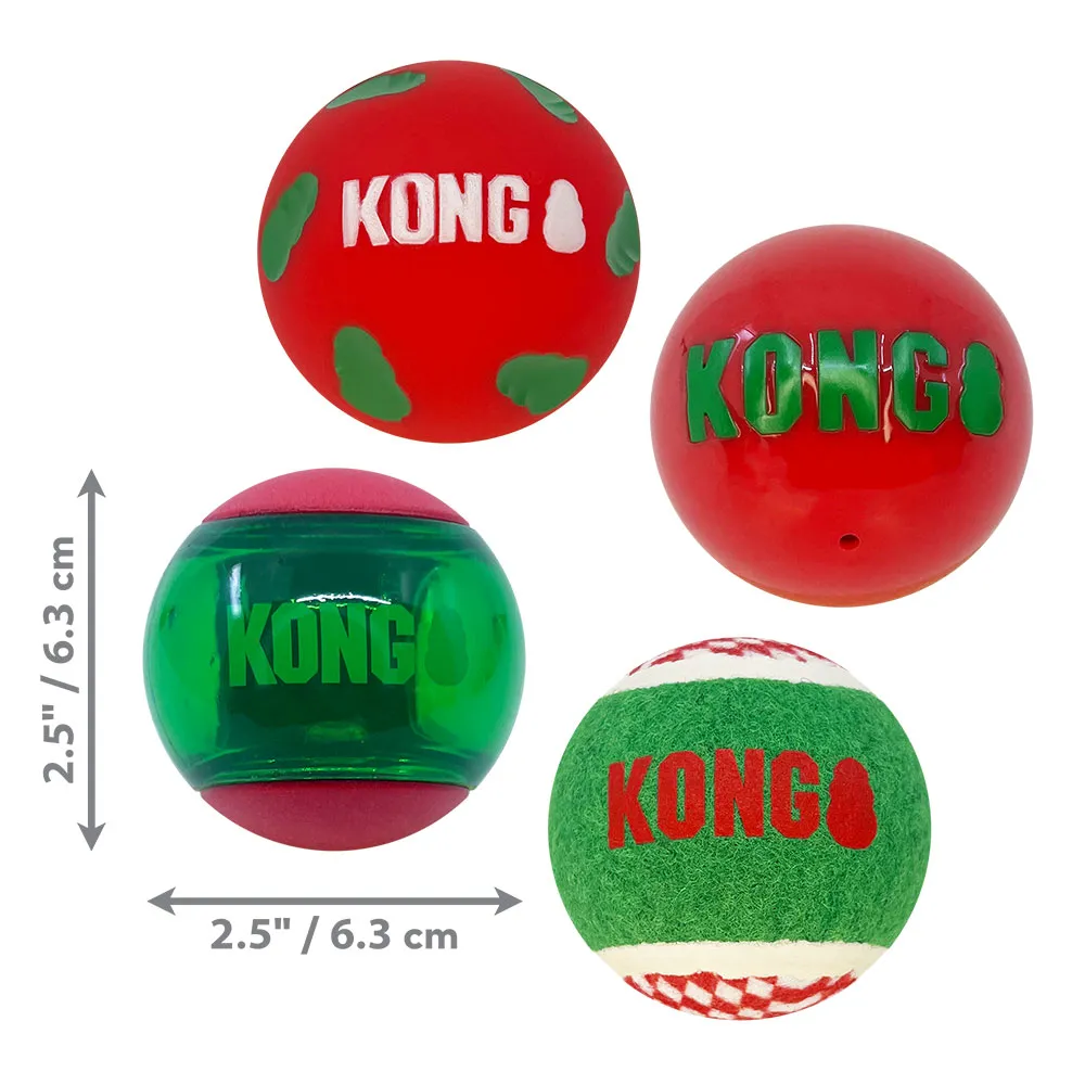 Christmas KONG - Occasions Balls - 4 Pack Gift Set