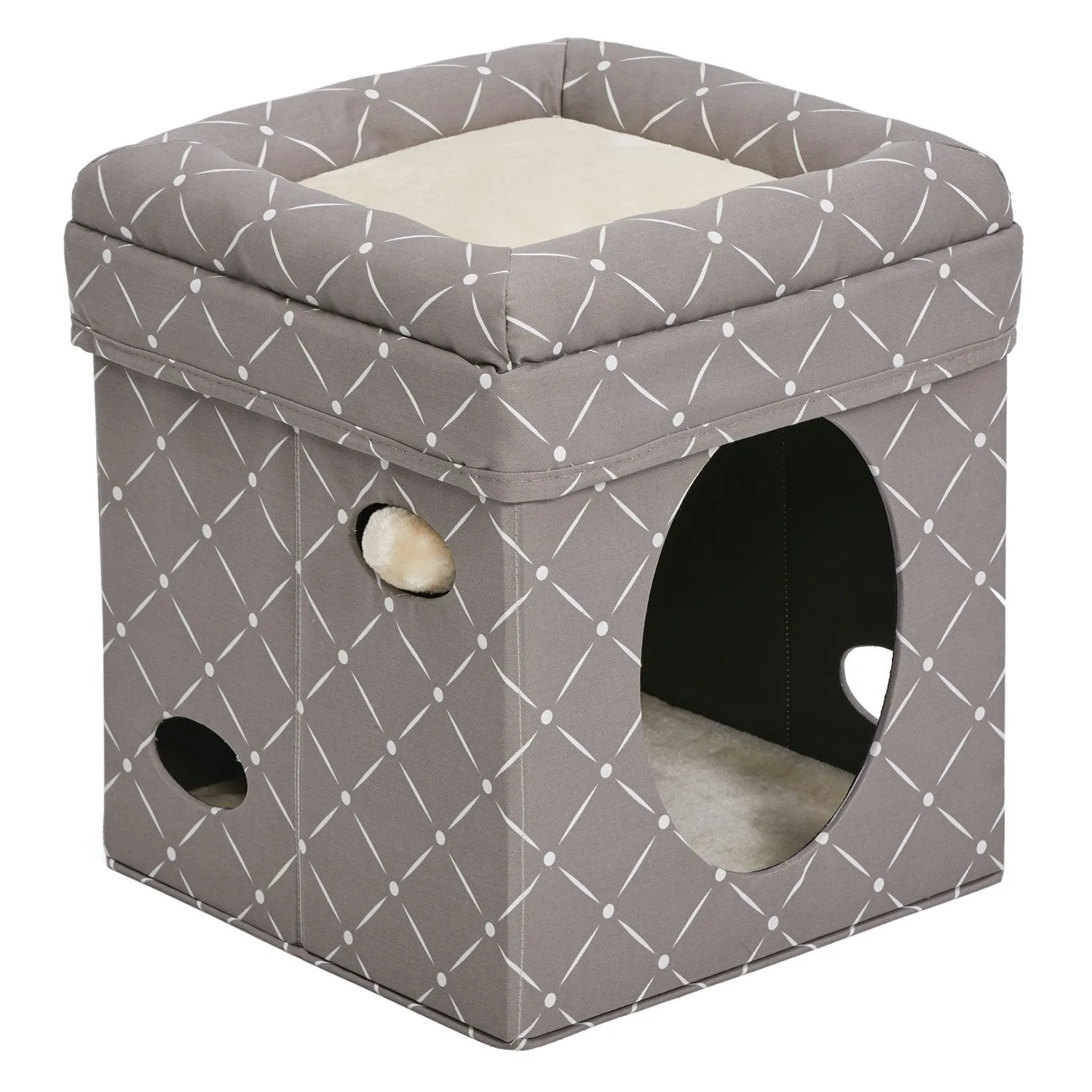 Cube Cat House - Curious Cat Cube - Cozy Cat Hideaway - Midwest Home for Pets