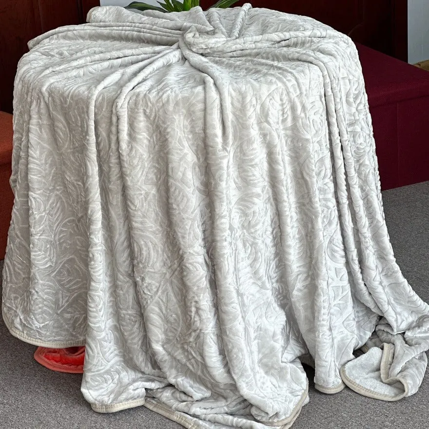 Embossed Flannel Blanket | Flower Design