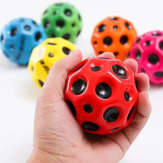 Ergonomic High-Resilience Moon Ball - Soft, Durable, Anti-Fall Porous Bouncy Ball for Kids - Indoor/Outdoor Play Toy 1PC or 2PC Combo