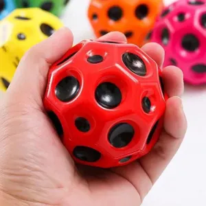Ergonomic High-Resilience Moon Ball - Soft, Durable, Anti-Fall Porous Bouncy Ball for Kids - Indoor/Outdoor Play Toy 1PC or 2PC Combo