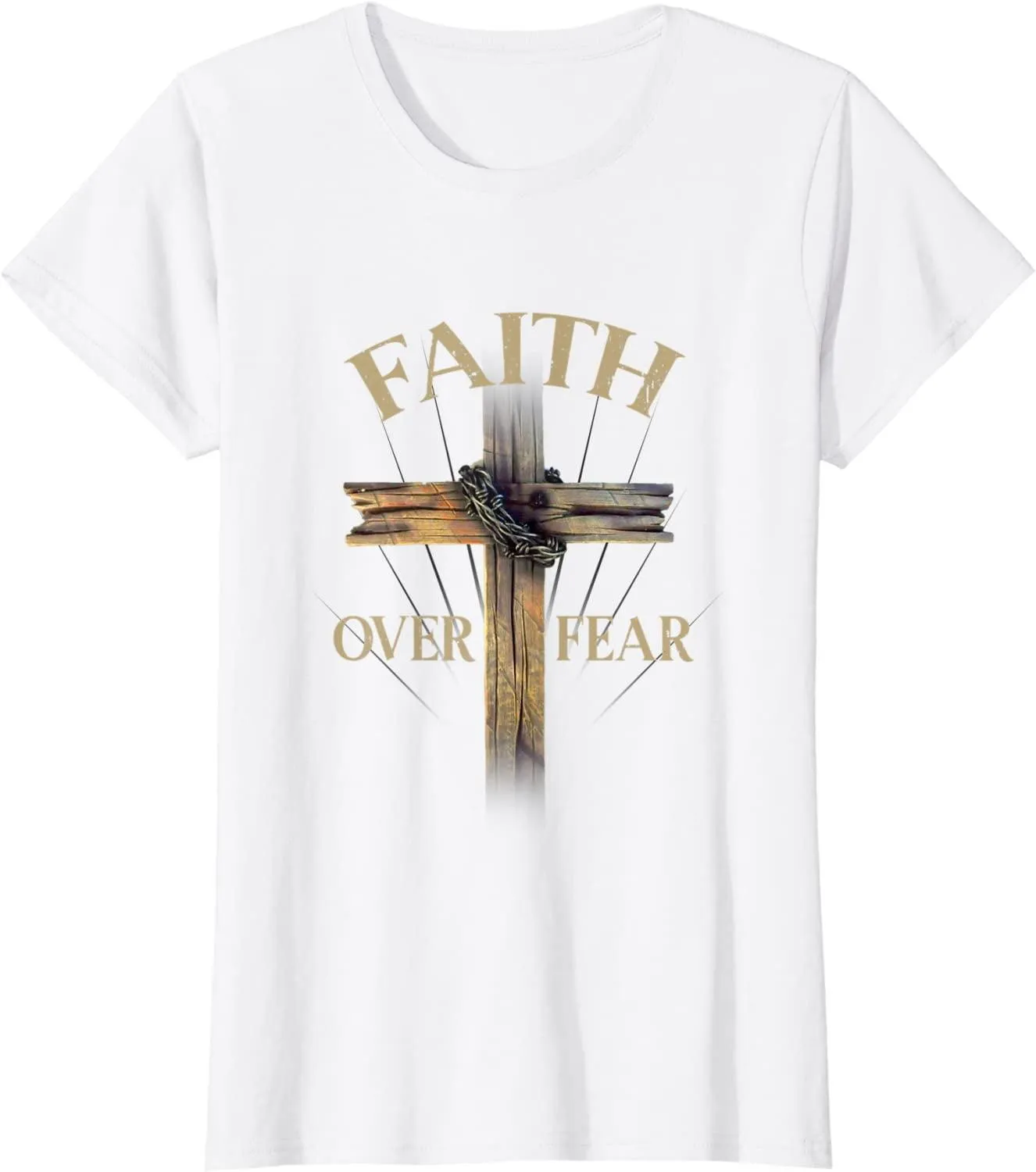 Faith Over Fear Christian Cross Religious For Women T-Shirt