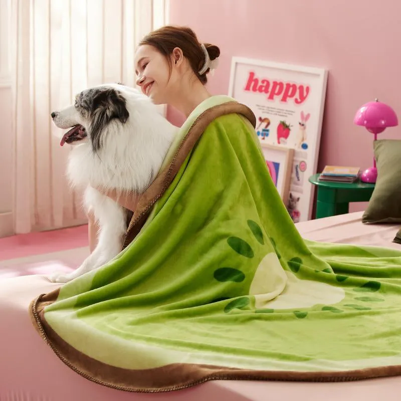 Fruit Pattern Puppy Blanket – Soft Flannel Throw for Small Dogs