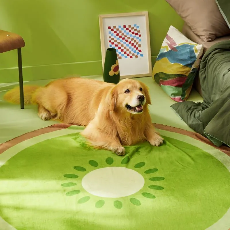Fruit Pattern Puppy Blanket – Soft Flannel Throw for Small Dogs