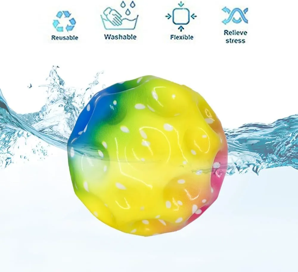 GLNRM Astro Jump Ball - Bouncing Ball for Children, High Jumps Rubber Ball, Space Ball, Moonball, Make a Popping Noise, High Bounce Hole Ball | 7 cm Mini Bouncing Ball Toy for Gift (1, Space Balls)