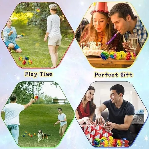 GLNRM Astro Jump Ball - Bouncing Ball for Children, High Jumps Rubber Ball, Space Ball, Moonball, Make a Popping Noise, High Bounce Hole Ball | 7 cm Mini Bouncing Ball Toy for Gift (1, Space Balls)