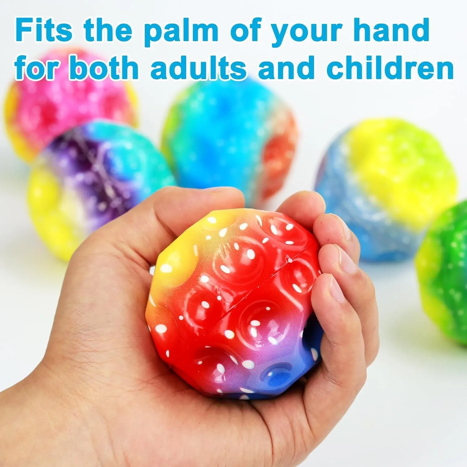 GLNRM Astro Jump Ball - Bouncing Ball for Children, High Jumps Rubber Ball, Space Ball, Moonball, Make a Popping Noise, High Bounce Hole Ball | 7 cm Mini Bouncing Ball Toy for Gift (1, Space Balls)
