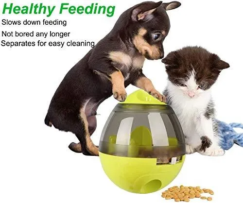 IQ Treat Ball Interactive Toys - Dog Puzzle Cat Treat Dispenser Food Bowl,,Physical and Mental Stimulation -Training for Prevents Obesity Pets, Easy to Clean Small Medium Cats, Dogs, and Pets With Gift Laser Pointer