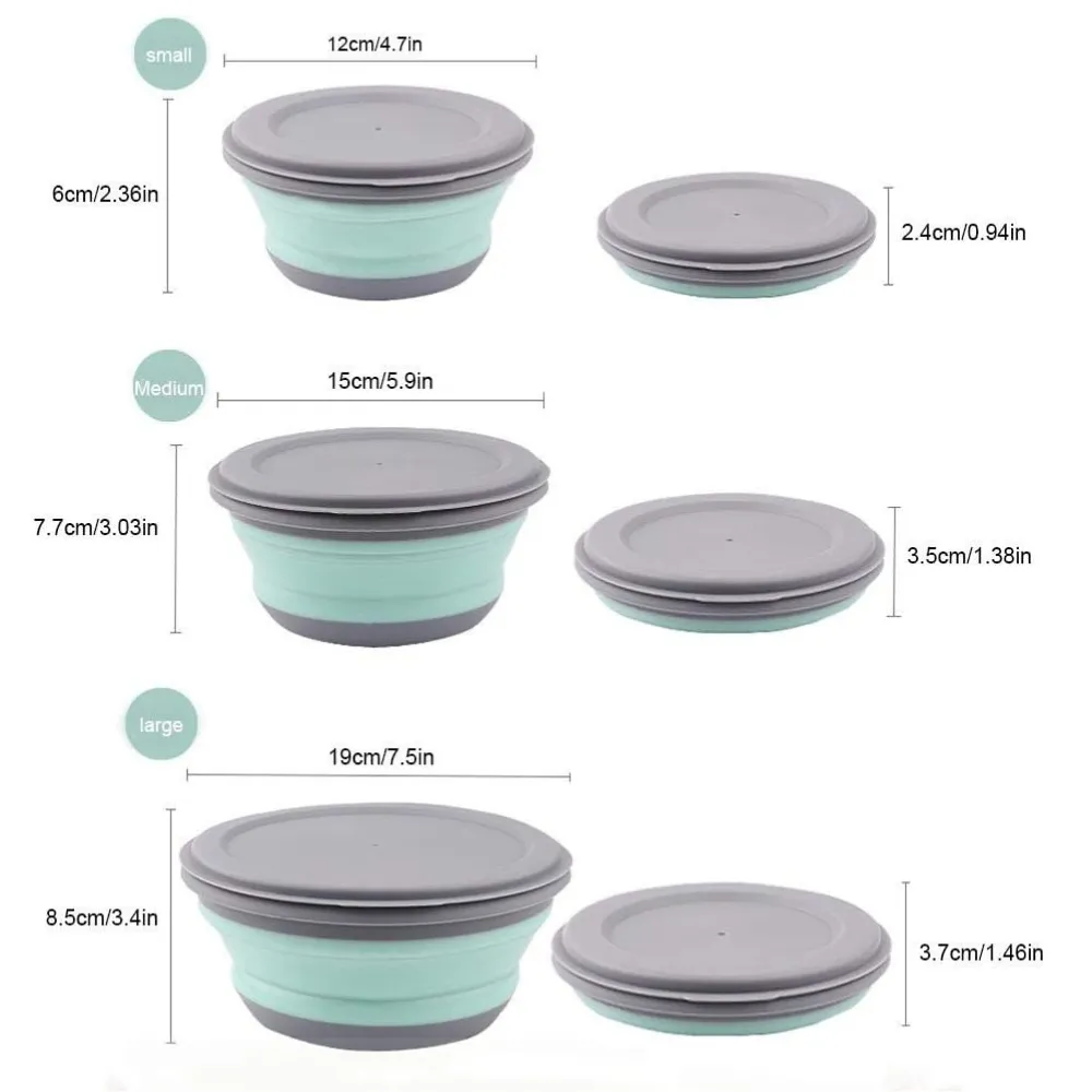 Multifunctional Foldable Siliconу Bowl Set 3 Pieces