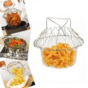 Multifunctional Stainless Steel Foldable Cooking Chef Basket For Kitchen