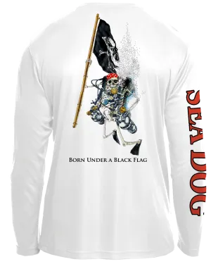 Skeleton Holding Pirate Flag - UPF 50 Long Sleeve Shirt