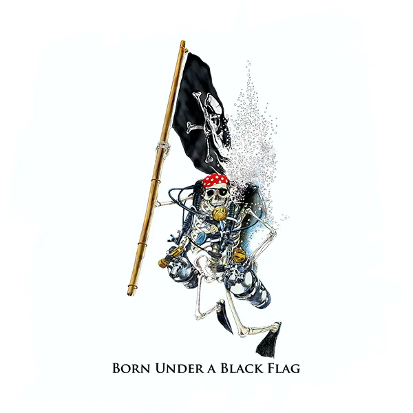 Skeleton Holding Pirate Flag - UPF 50 Long Sleeve Shirt