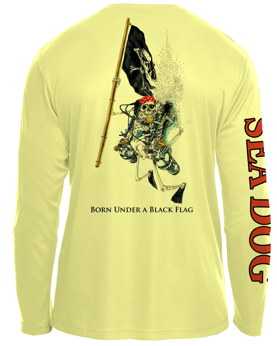Skeleton Holding Pirate Flag - UPF 50 Long Sleeve Shirt