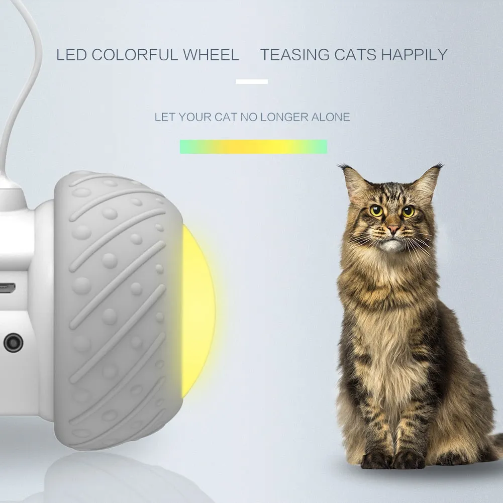 Smart Interactive Cat Toy Irregular Rotating Model LED Light-Feather Kitty Balls