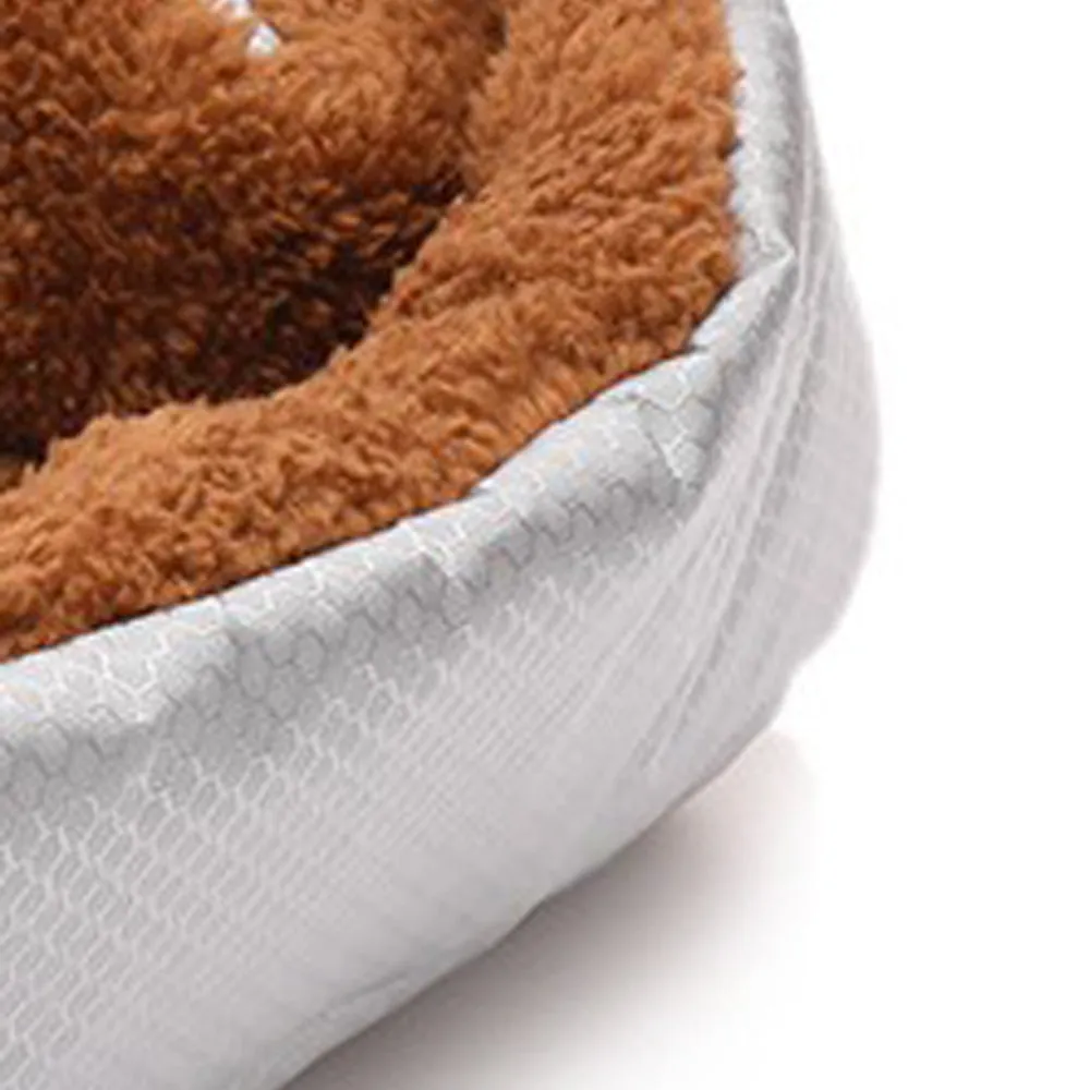 SOGA Silver Dual purpose Cushion Nest Cat Dog Bed Warm Plush Kennel Mat Pet Home Travel Essentials