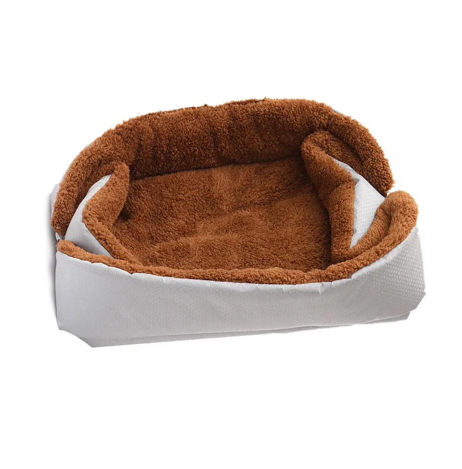 SOGA Silver Dual purpose Cushion Nest Cat Dog Bed Warm Plush Kennel Mat Pet Home Travel Essentials